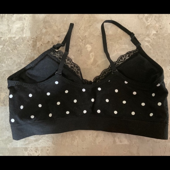 COOBIE Lace Trim Padded Polkadot Seamless Bra One Size - Picture 7 of 8